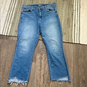 Mother Cropped/Distressed Jeans